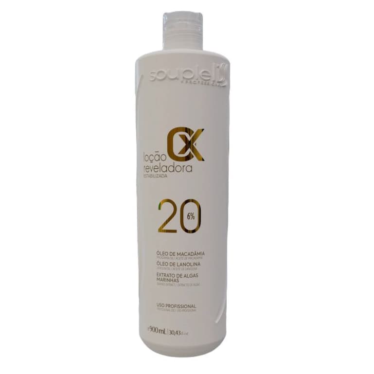 Oxigenada 20vl Água Oxigenada Soupleliss 900ml Loção reveladora Linha salão