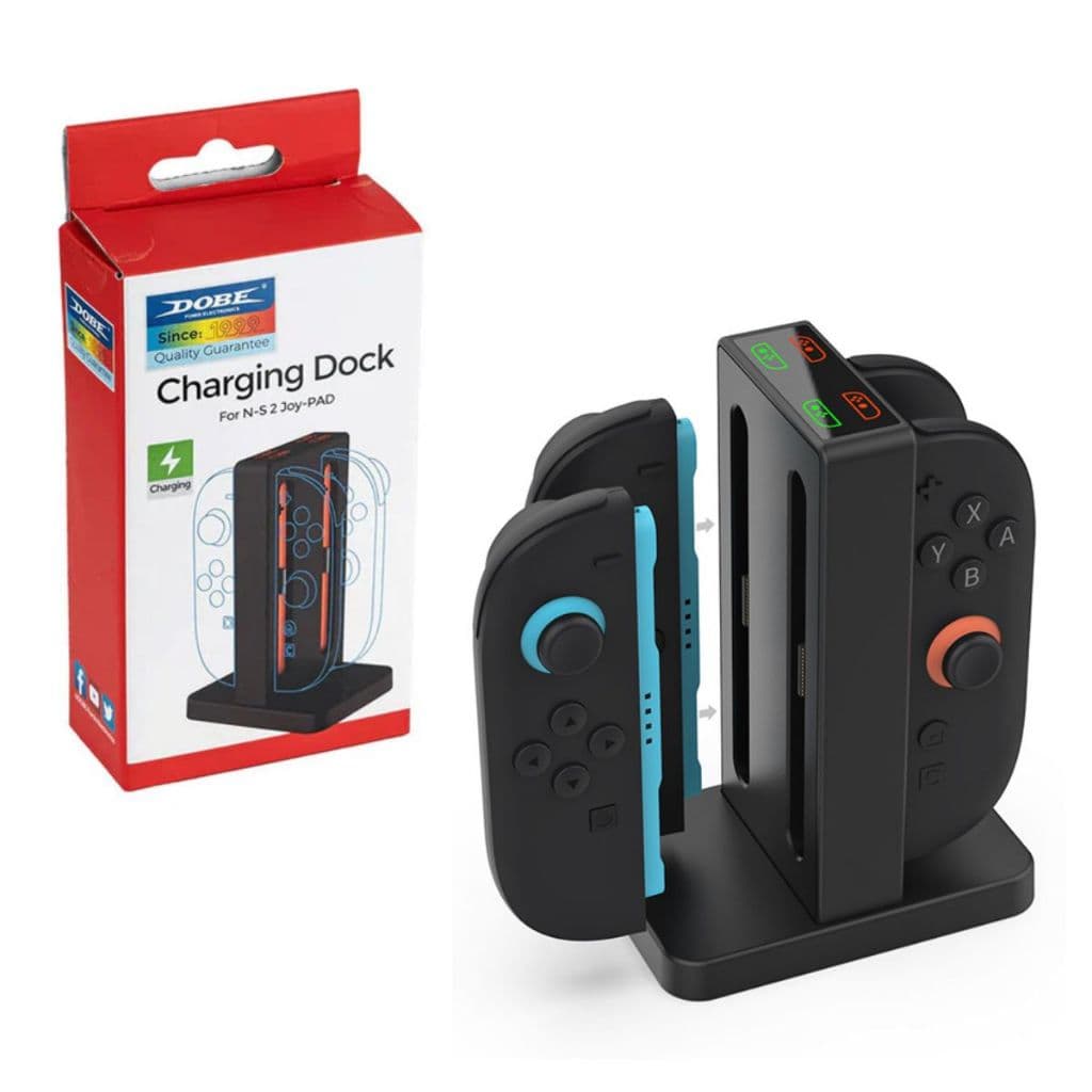 Carregador Magnético para 2 Pares de Joy-Con Nintendo Switch 2 Dock Carregamento Led