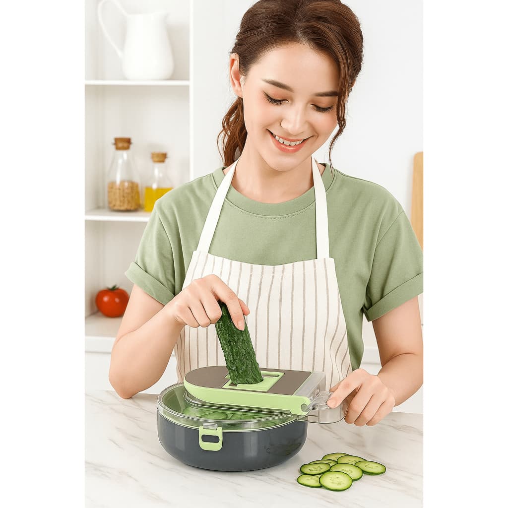 Ralador Cortador Fatiador Legumes Vegetais Redondo Multifuncional Kit Cozinha 15 Peças Prático