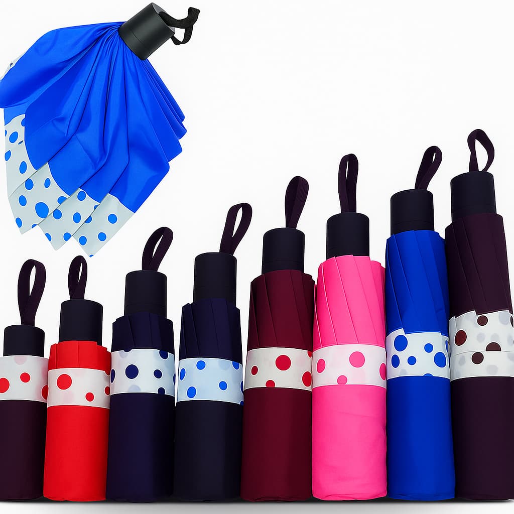 KIT 10 Guarda Chuva Sombrinha Grande Reforçado de bolsa Feminino Masculino 10 varetas com Bolinhas Poa