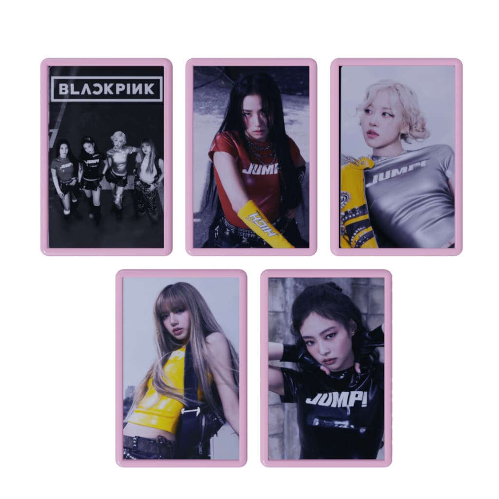 Kit de 5 Quadros Decorativos Com moldura Tamanho 20x30cm Tema Blackpink Kpop Jump
