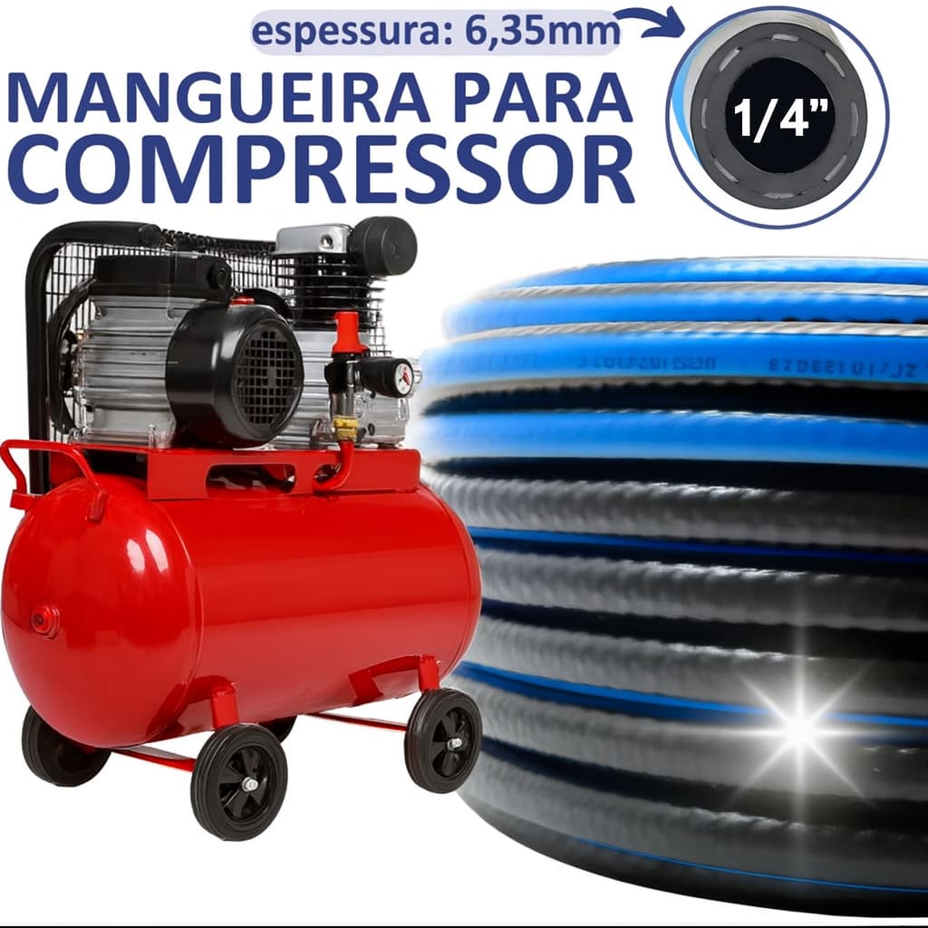 Mangueira de Ar 1/4” para Compressor – Alta Pressão e Versatilidade em Uso Profissional