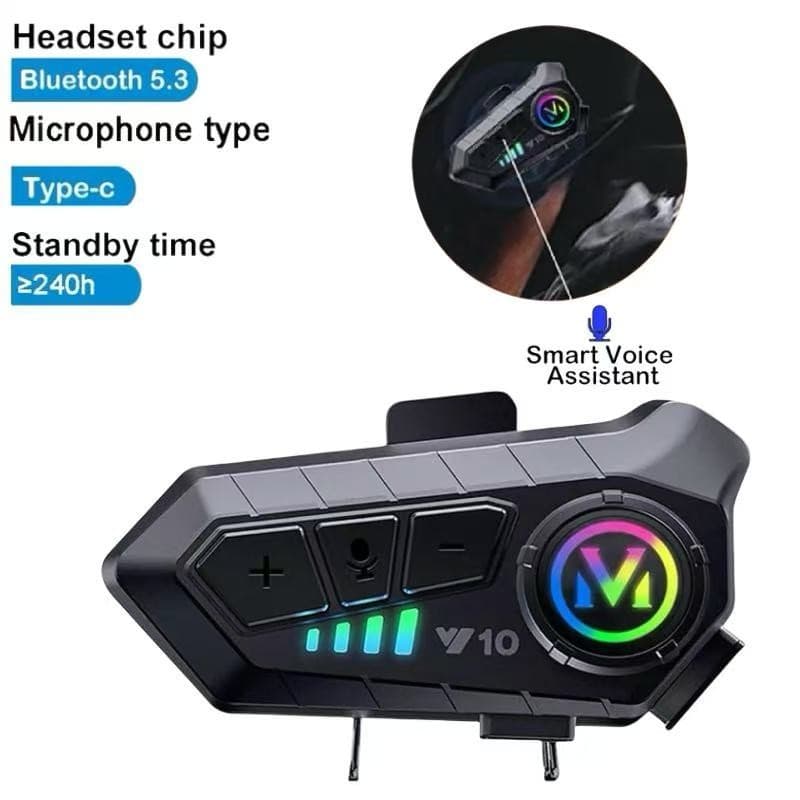 Fone Intercomunicador Moto Bluetooth Universal Kit Completo À Prova d'Água Bivolt Kicool RGB Som HD Entrega Rápida