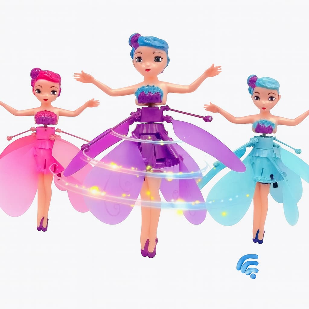 Fada Voadora Sensor de Mão Boneca Brinquedo Drone Fadinha Mágica Controle Infantil