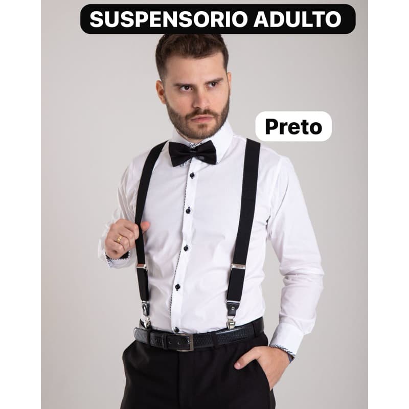 Suspensório Adulto Unissex Ajustável Cores Diversas