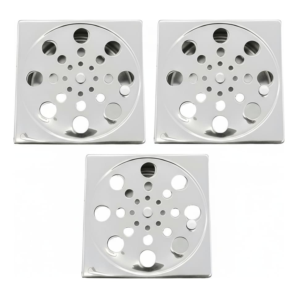 Kit 3 Ralo Grelha Quadrado ou Redondo Inox Abre Fecha Rotativo Banheiro Cozinha Quintal