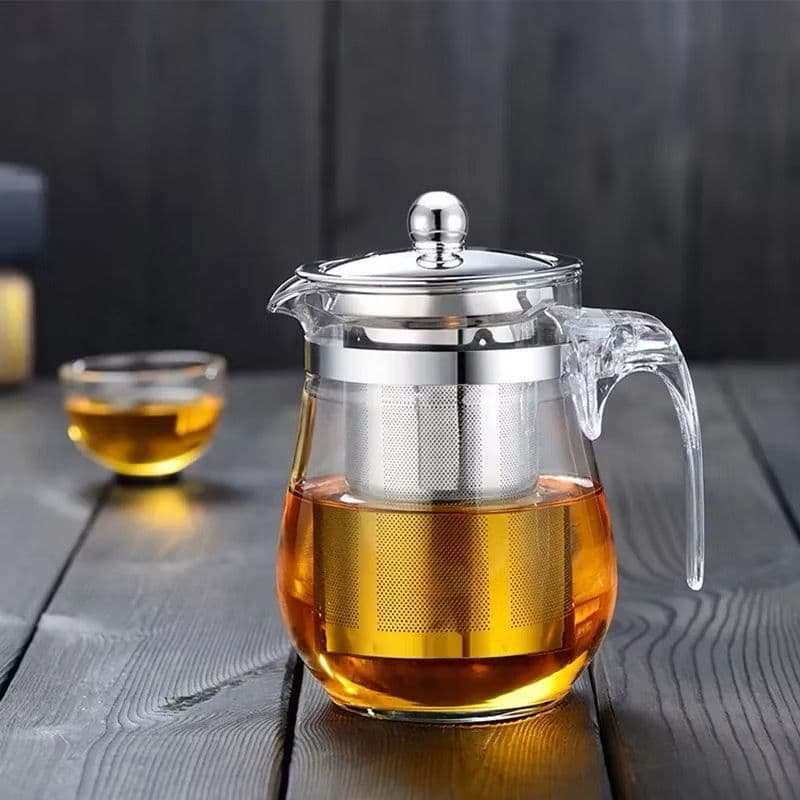 Chaleira Bule Vidro 950ml Infusor De Inox