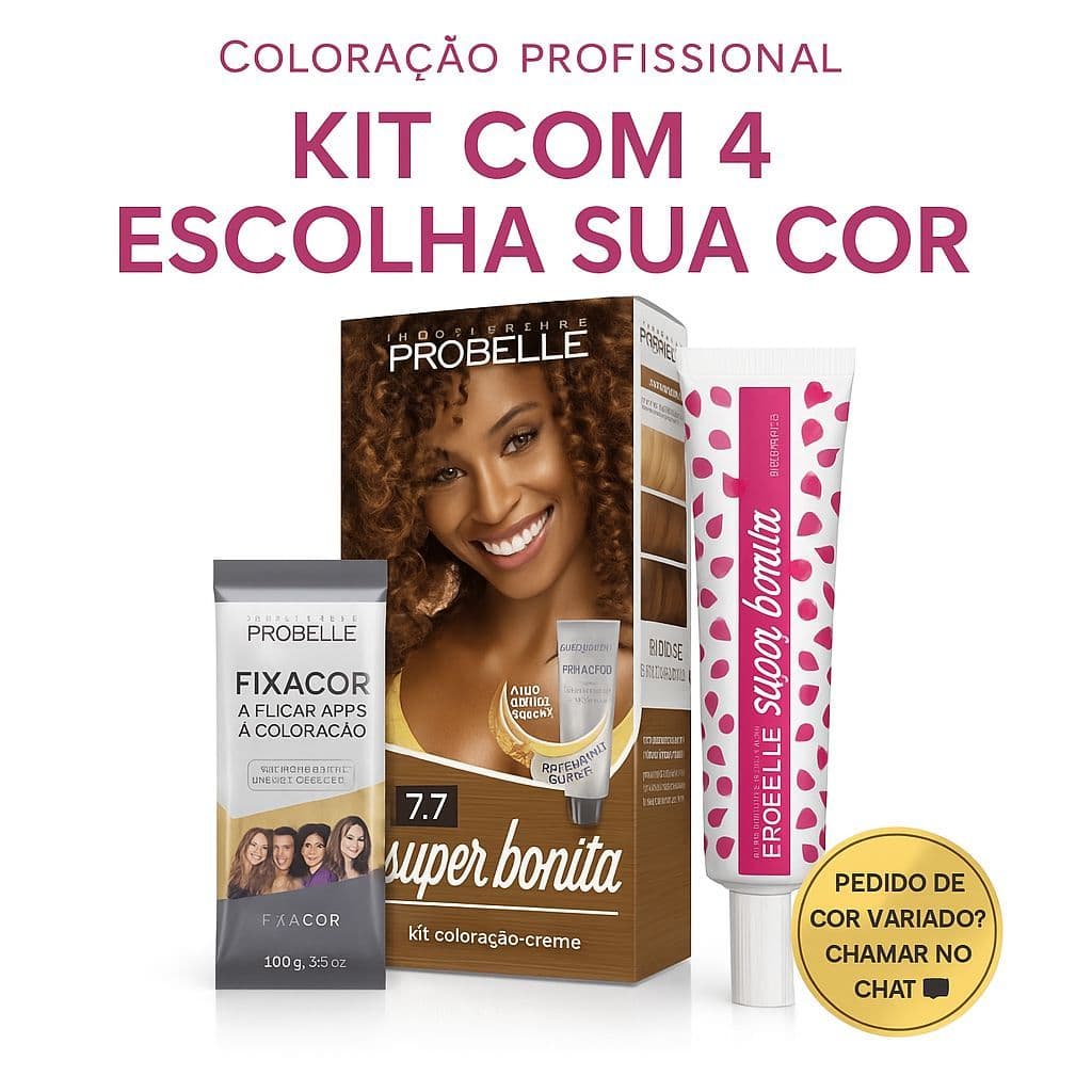 KIT 4 COLORAÇÃO SUPER BONITA  PROBELLE com Amônia - 50g-MONTE SEU COMBO-ESCOLHA SUAS CORES