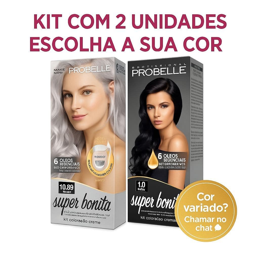 KIT  2 COLORAÇÃO SUPER BONITA  PROBELLE - 50g-com Amônia Alta cobertura -ESCOLHA SUAS CORES