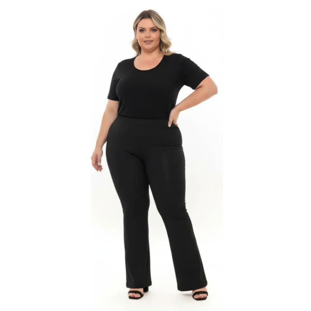 Calça Plus Size Legging Flare Feminina G1 Ao G3