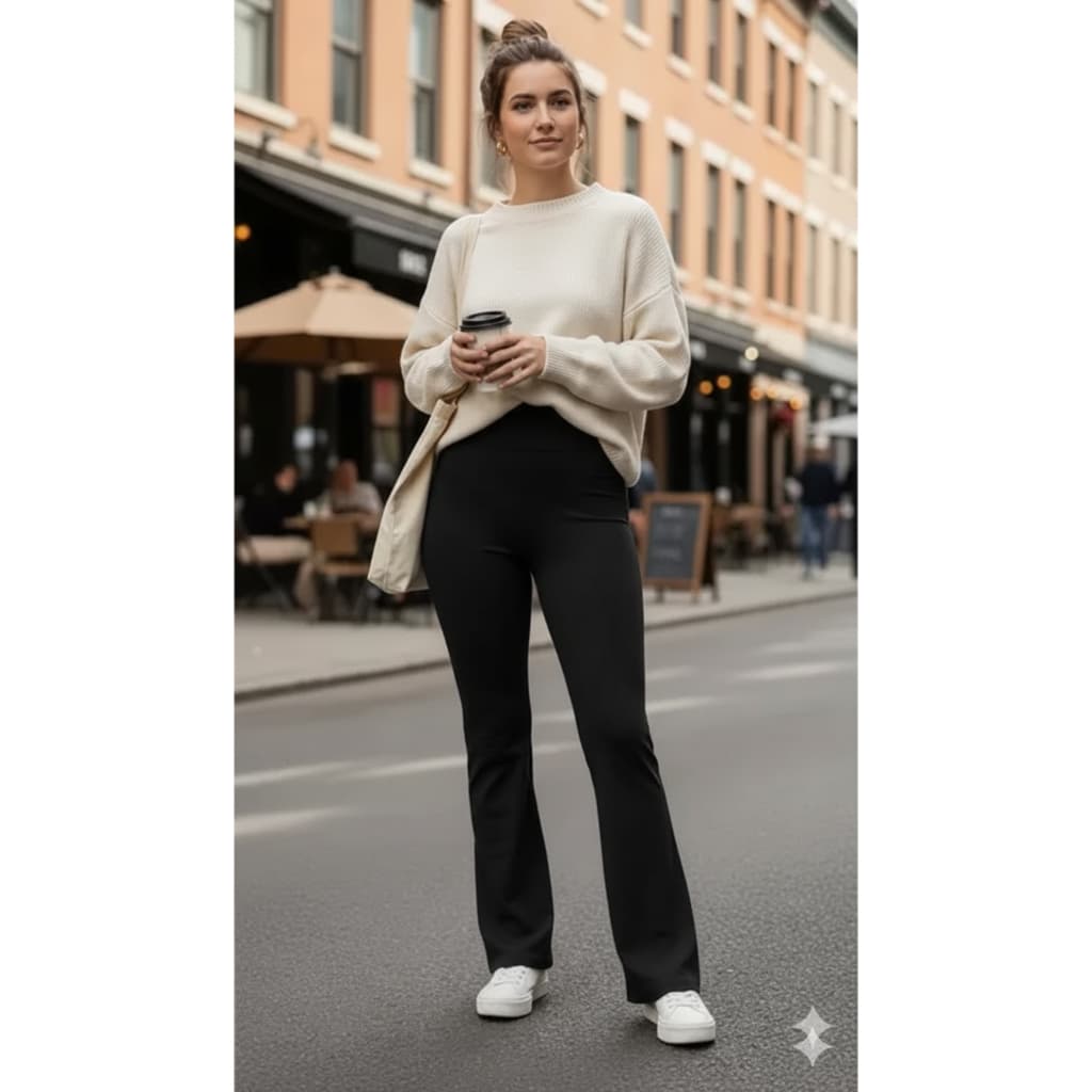 Legging Feminina Preta Confortavel Estilosa Para Dia A Dia