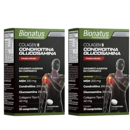 Kit Com 2 - Colágeno Tipo II + Condroitina + Glucosamina De 30 Comprimidos