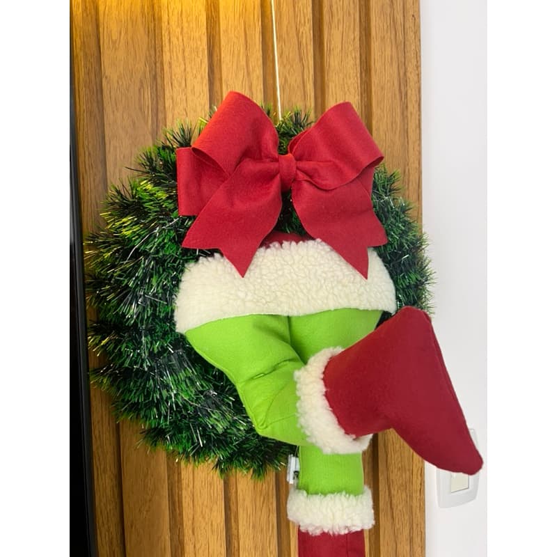 Guirlanda de Natal GRINCH 40cm pernas grinch com luz de LED/ guirlanda de porta / enfeite de natal / christmas