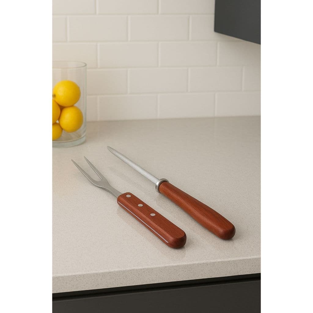 Kit Churrasco Inox Cabo Madeira Conjunto Utensilios Churrasqueiro Duravel
