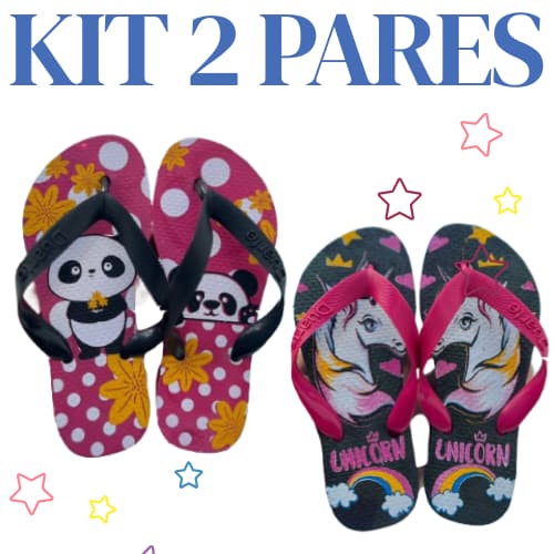 Kit 2 Pares de Chinelo Infantil Feminino Menina Mais Vendidos 2025
