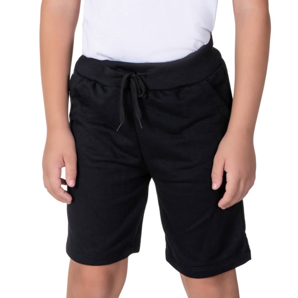 Bermuda Short Infantil Preto Criança 02 a 16 Anos