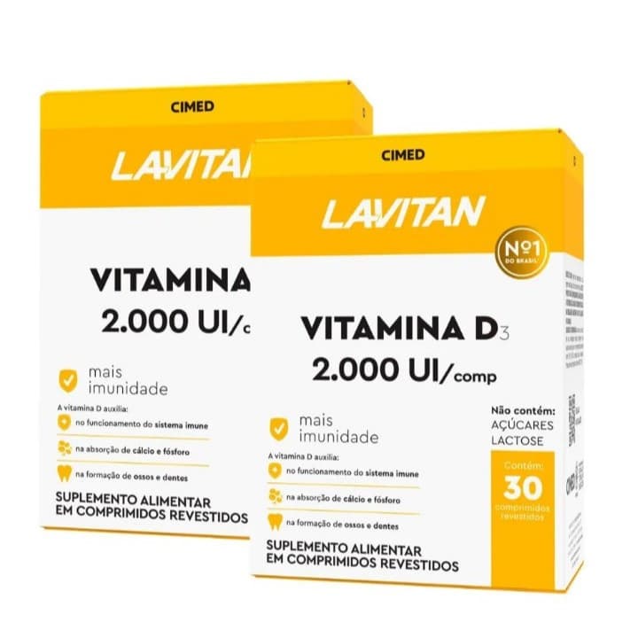 Kit 2 Lavitan Vitamina D 2000 UI com 30 Comprimidos - CIMED