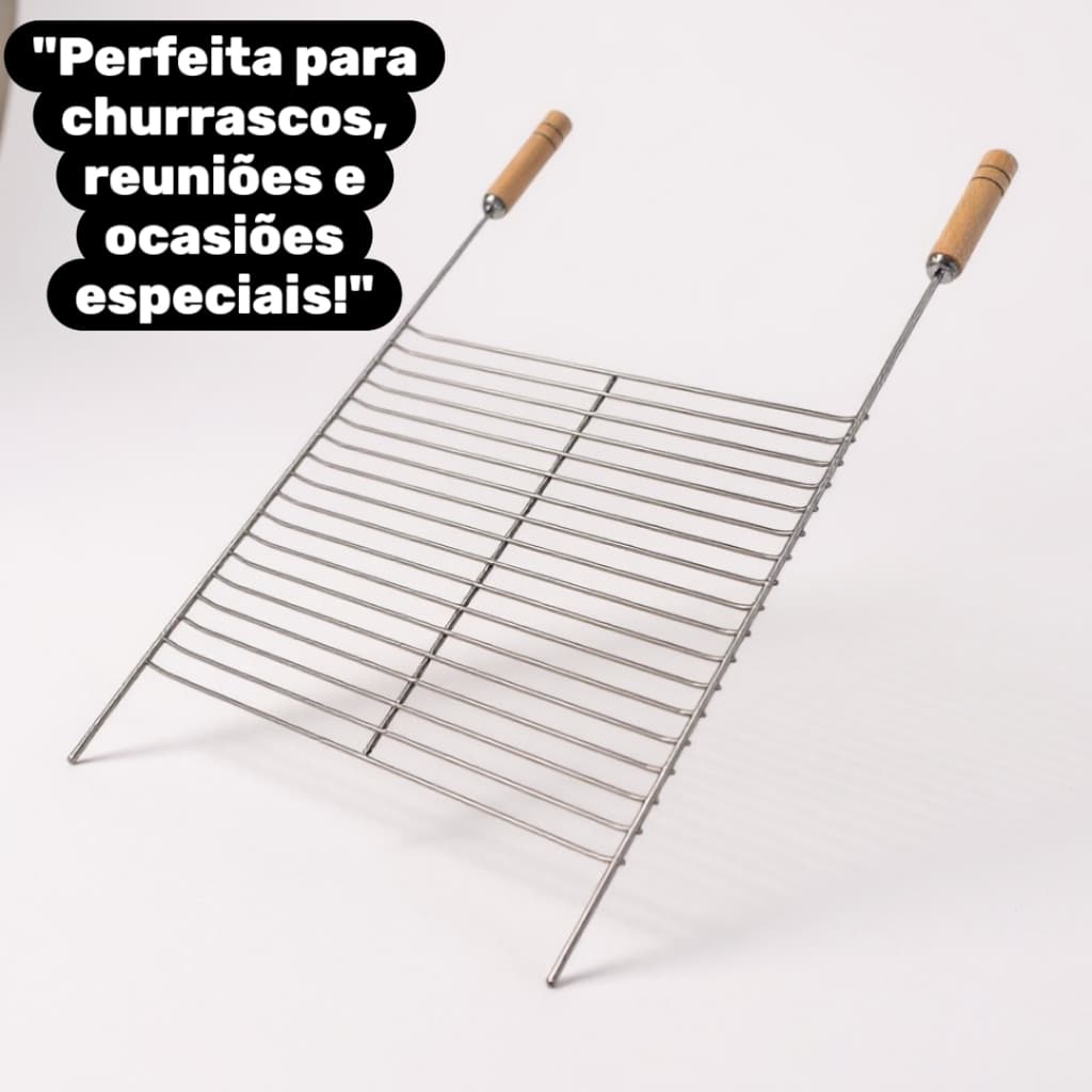 grelha de churrasco de inox qualidade superior tamanho grande
