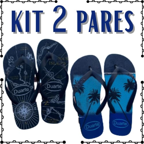 Kit 2 Pares De Chinelos Masculino Sortidos Macio Estampas Variadas