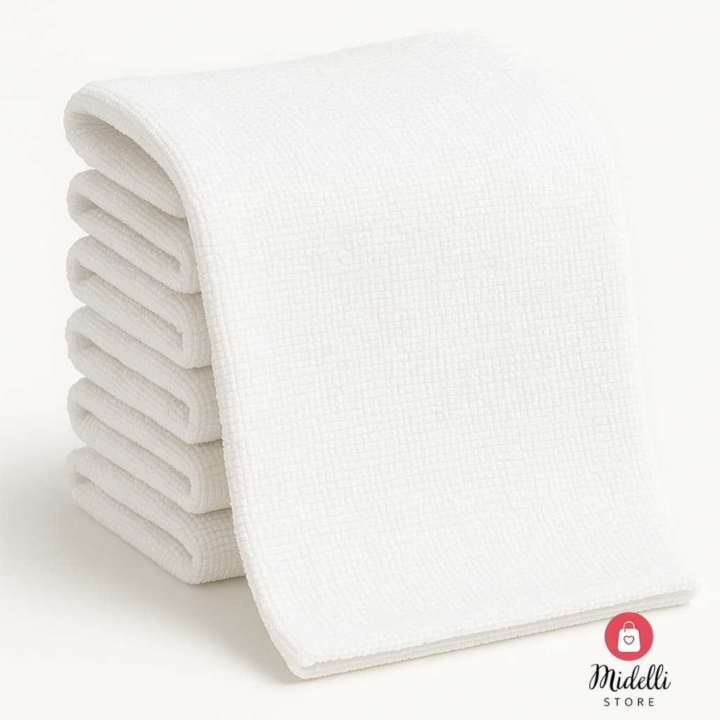 Kit 10 Pano de Microfibra Branco 40x60cm Toalha de Limpeza Grande Residencial