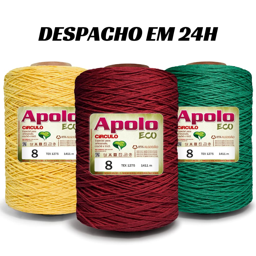 Barbante Apolo Eco Círculo N° 8 - 1,8Kg - Big Cone Tricô/Croche