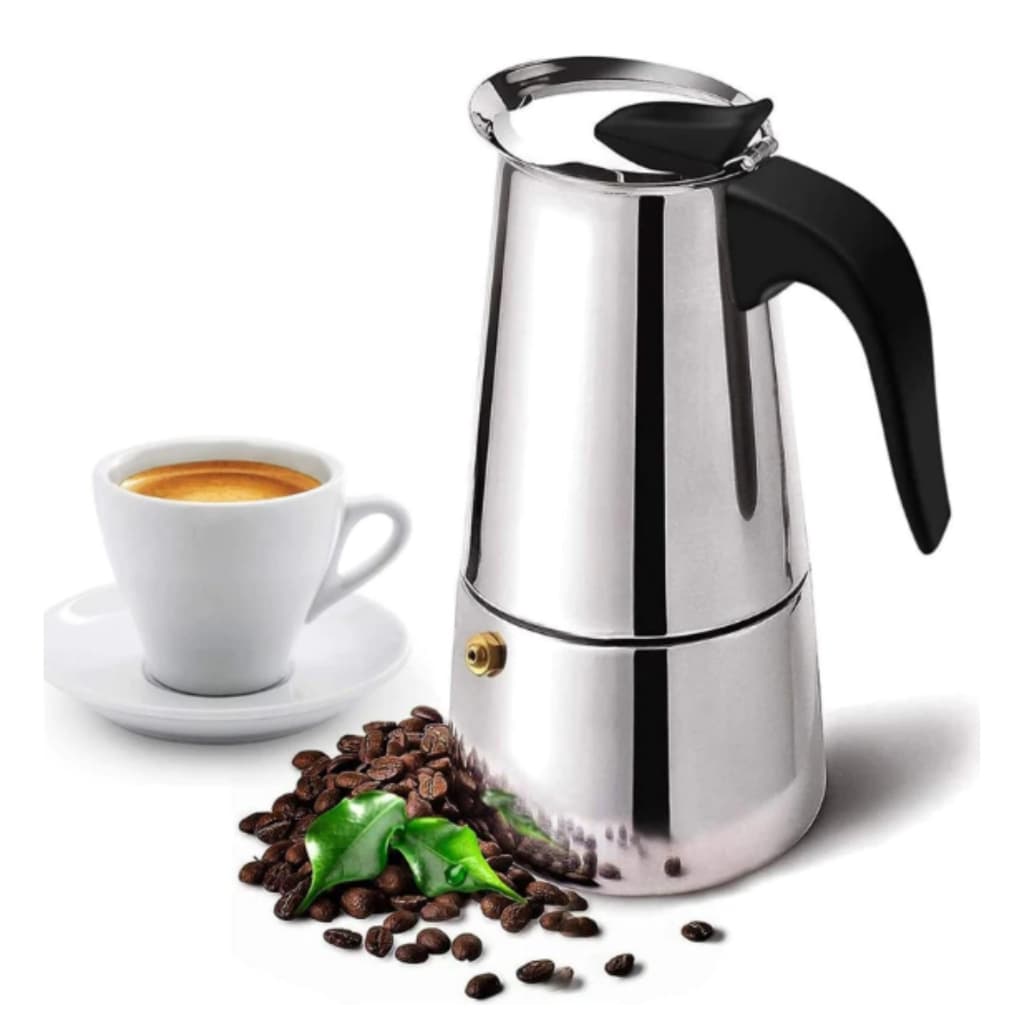 Cafeteira Italiana Tipo Moka Luxo Inox 9 Xícaras 450 ml Compatível Fogão Indução