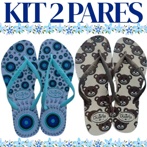 Kit 2 Pares de Chinelo Feminino Adulto Mais Vendidos Envio Imediato