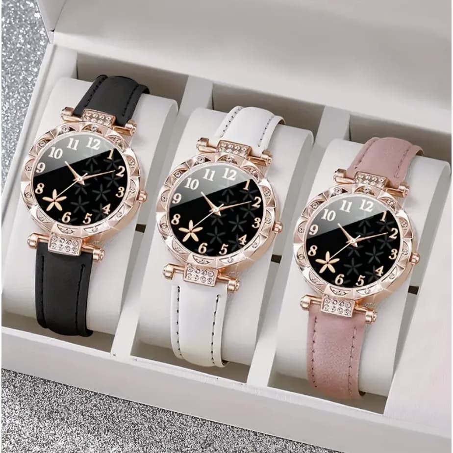 Relógio Feminino de Moda com Pulseira de Couro Analógico Clássico Quartzo - Vários Modelos