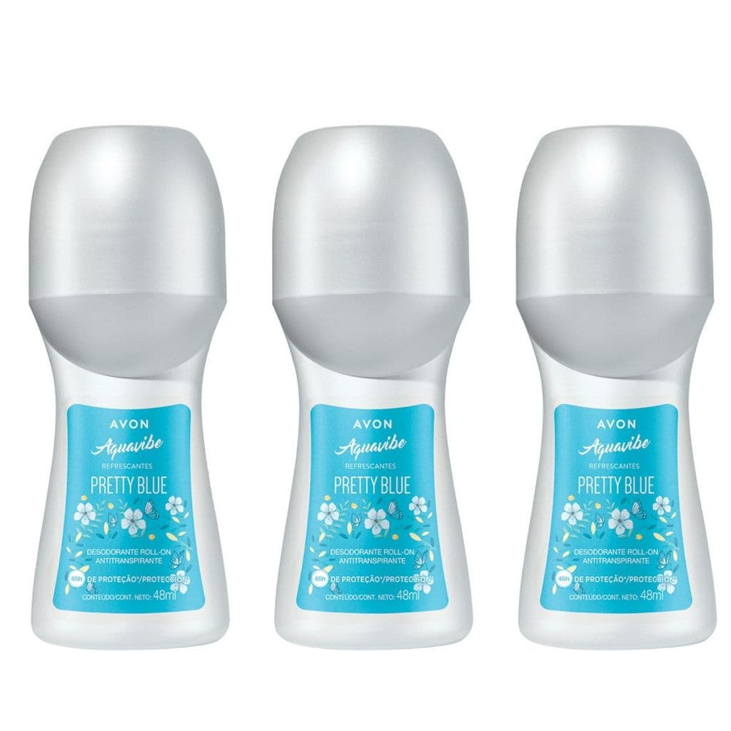 Roll On Pretty Blue Avon Kit com 3/5/9 unidades (50 ml cada)- PRODUTO ORIGINAL