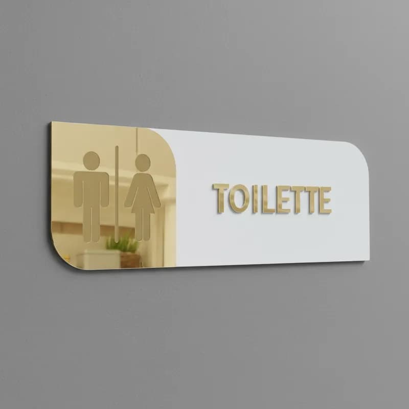 Placa Sinalização Toilette Unissex Identificação Porta Feminino Masculino