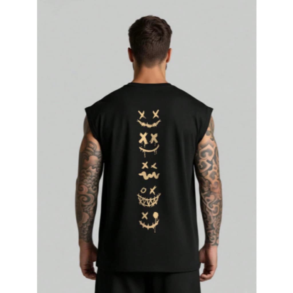 Camiseta Regata Oversized Smile X Camisa Machão Estilosa Street P ao G1