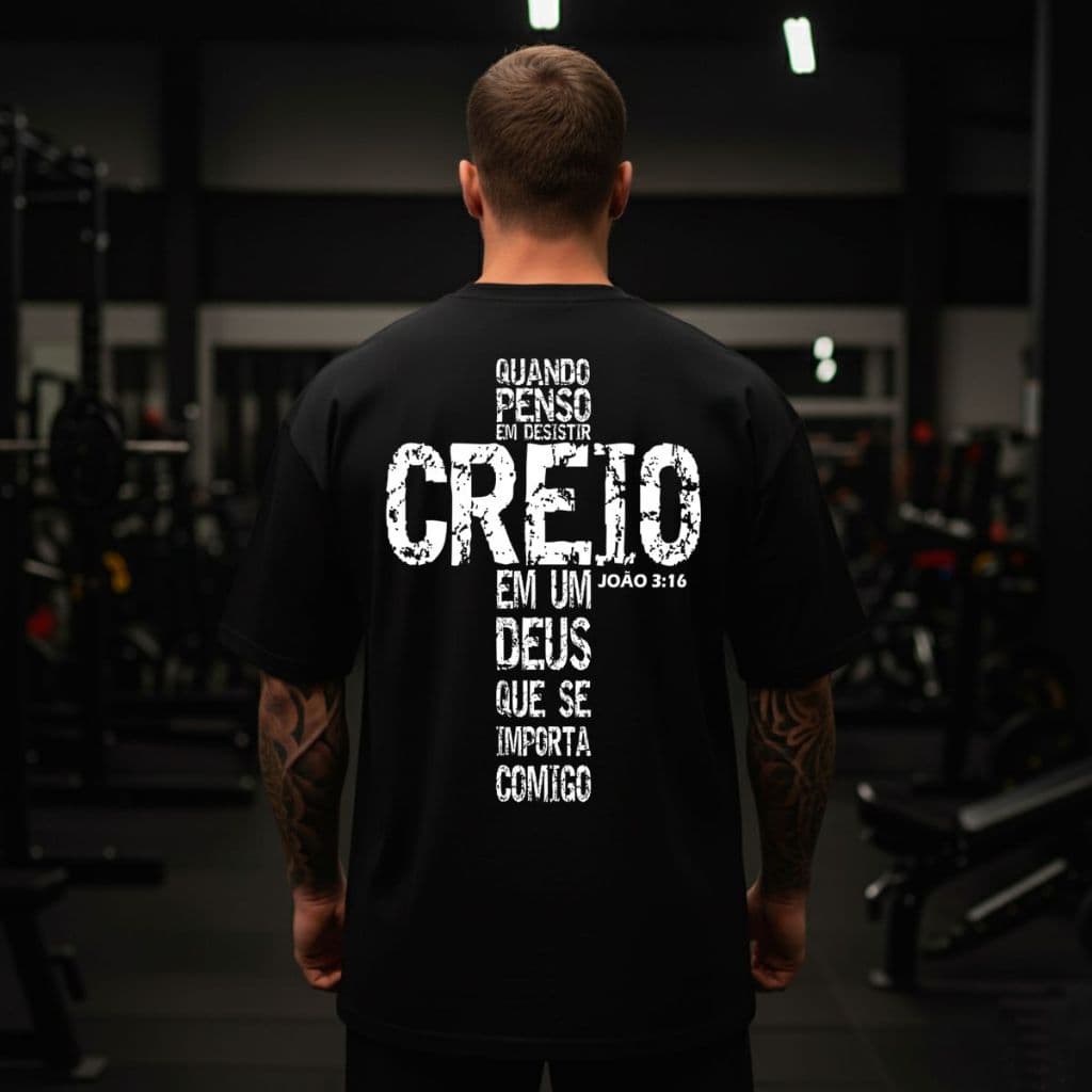 Camiseta Oversized Masculina 100% Algodão João 3:16 Streetwear Cristã Premium Envio Rápido