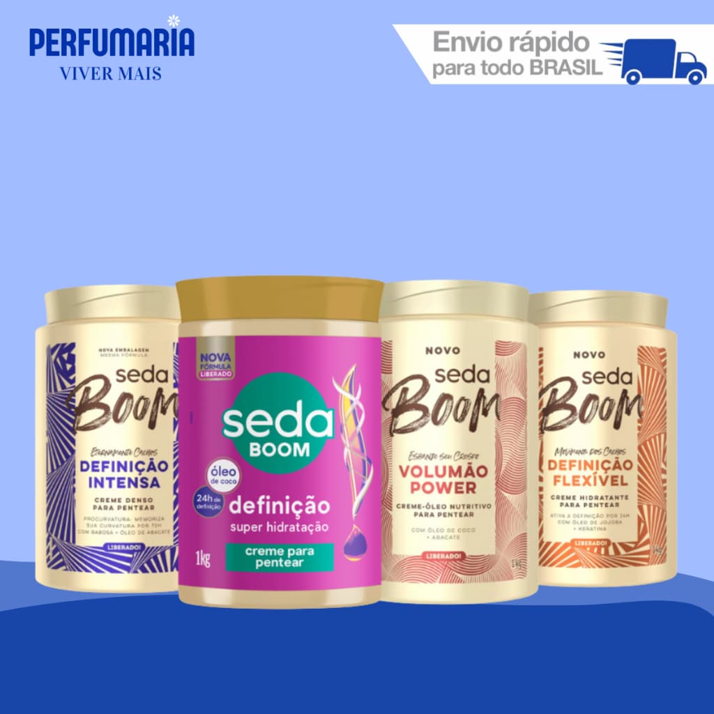 Linha e Kits Seda Boom Cremes de 1KG - Escolha o Seu Kit