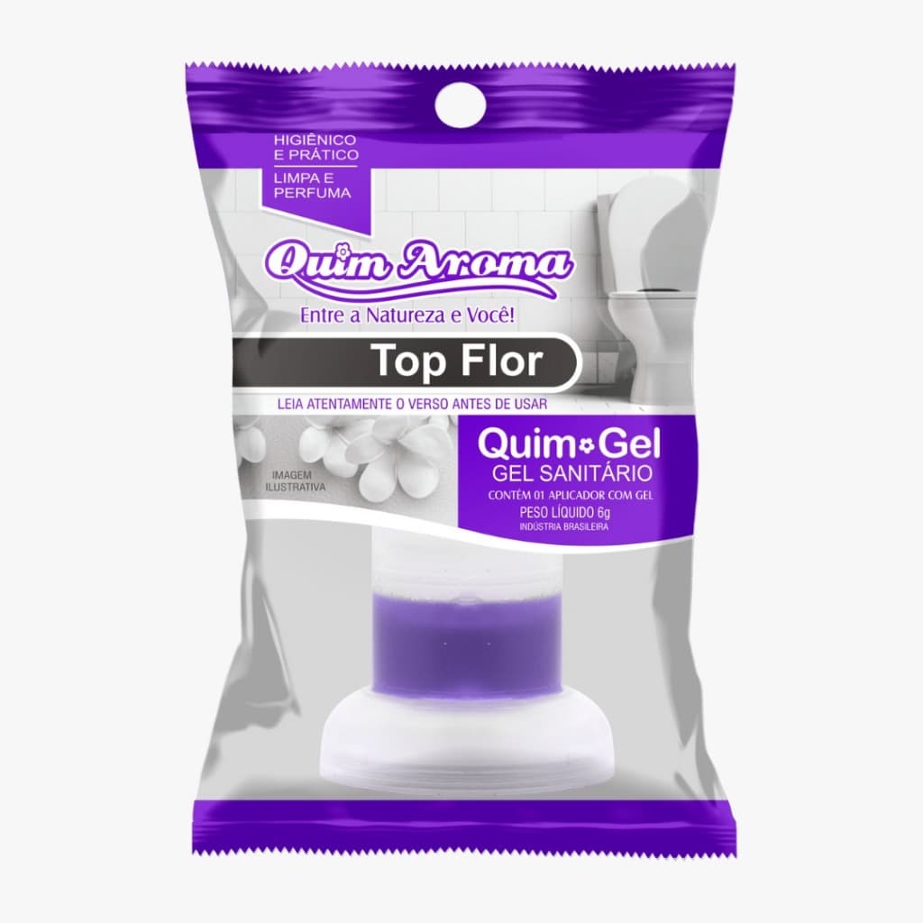 Kit Gel Sanitário Banheiro Quim Aroma Top Flor Cheirinho e Limpeza Eficaz