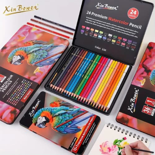 Kit 12/24/36 Cores Conjunto Profissional de Lápis Coloridos Lápis de Cor para Desenho Arte