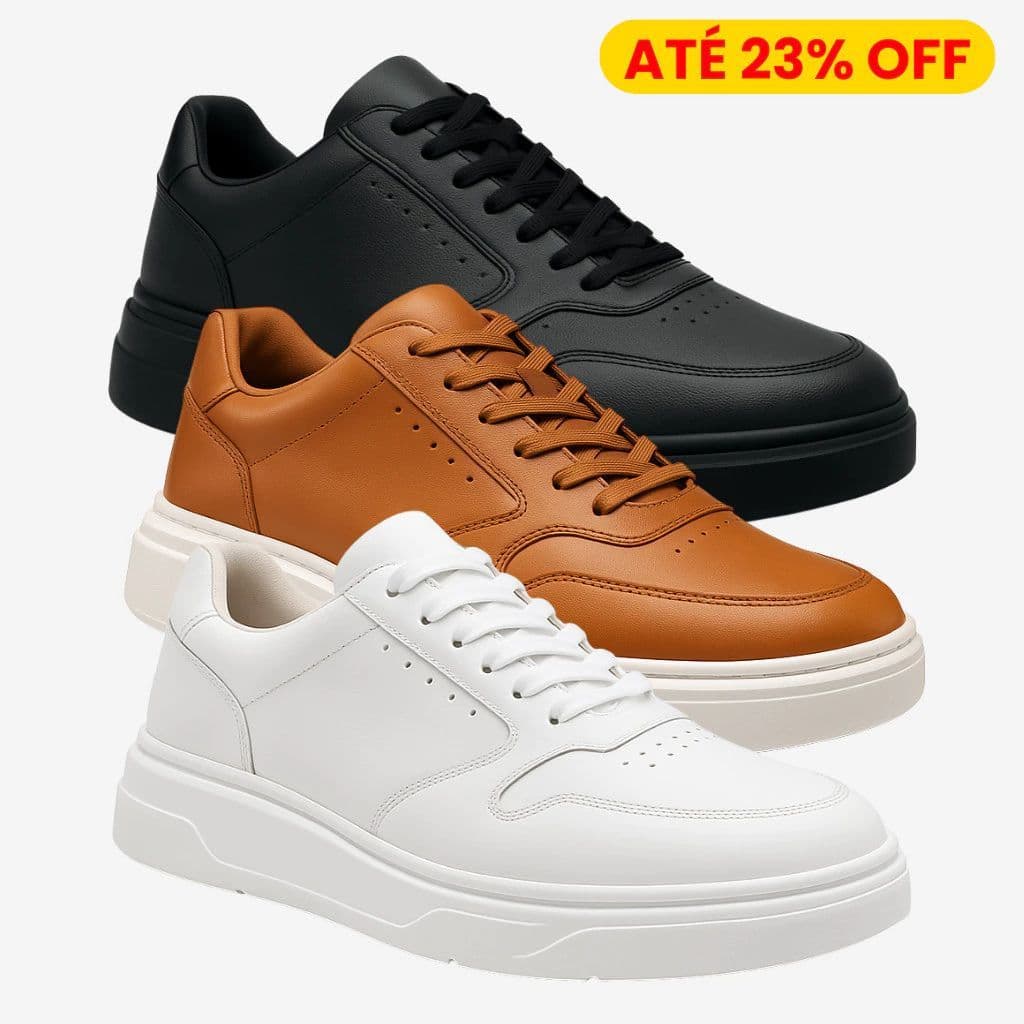 Sapato Masculino Casual de Couro Super Estiloso e Confortável Macio Solado Antiderrapante em Diversas Cores
