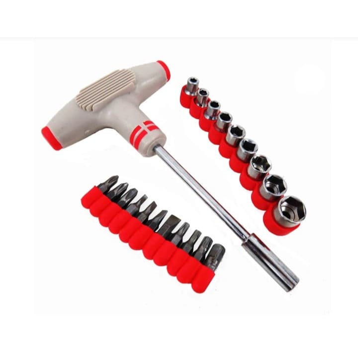 Kit Jogo De Chave Fenda / Phillips E Soquete Tipo T 21 Peças