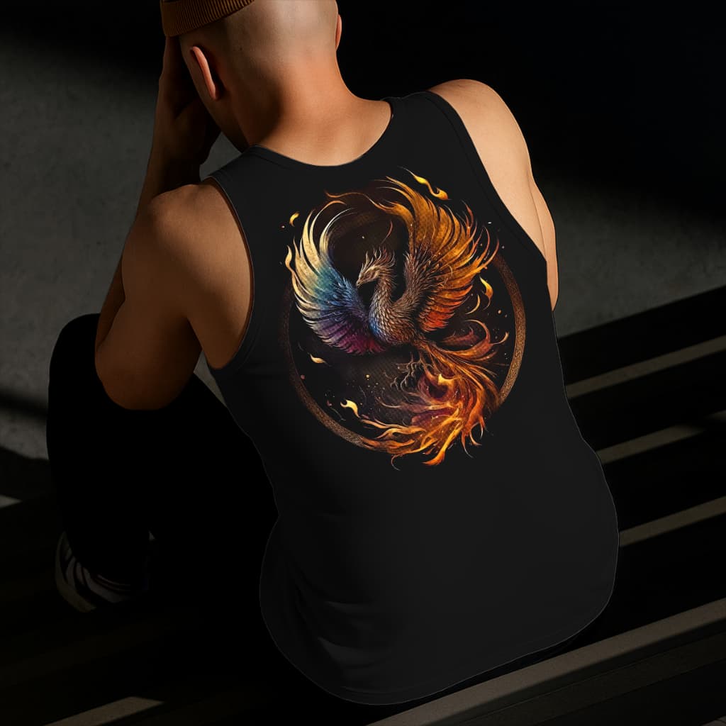 Camiseta Regata Masculina Estampada Fenix 100% Algodão Estilo Conforto Diário Do Tamanho P ao GG