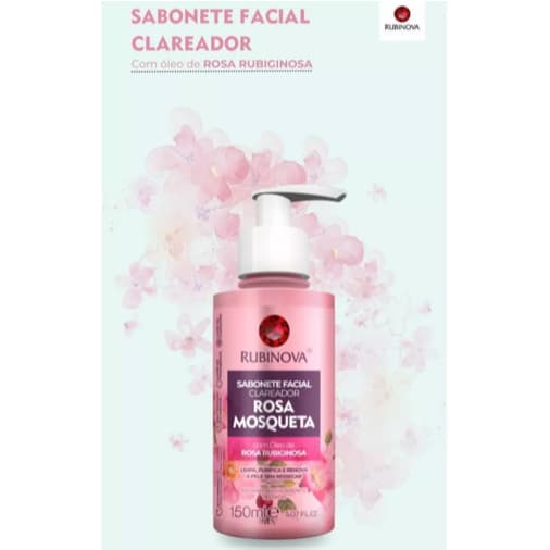 Rosa Mosqueta Sabonete Facial Clareador Rubinova 150ml com Óleo de Rosa Rubiginosa
