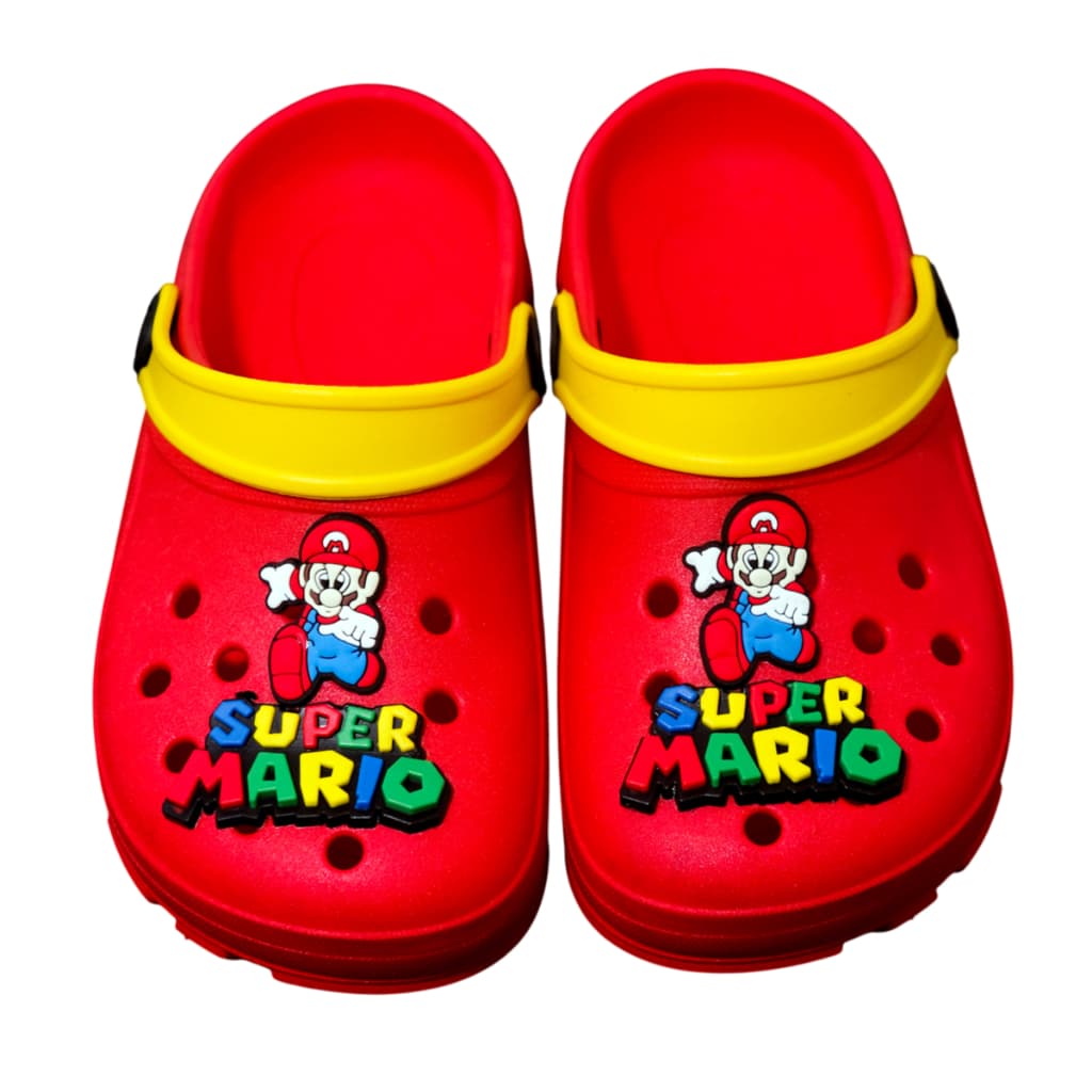 Babuche Infantil Menino Menina Vermelho Amarelo Super Personagem Bros