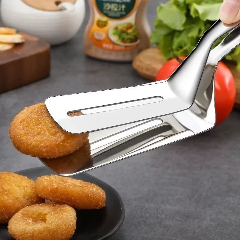 Espátula Culinária Dupla com Pegador Aço Inox