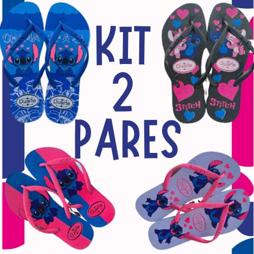Kit 2 Pares de Chinelo Feminino Sandalia Stich Mais Vendido 2025
