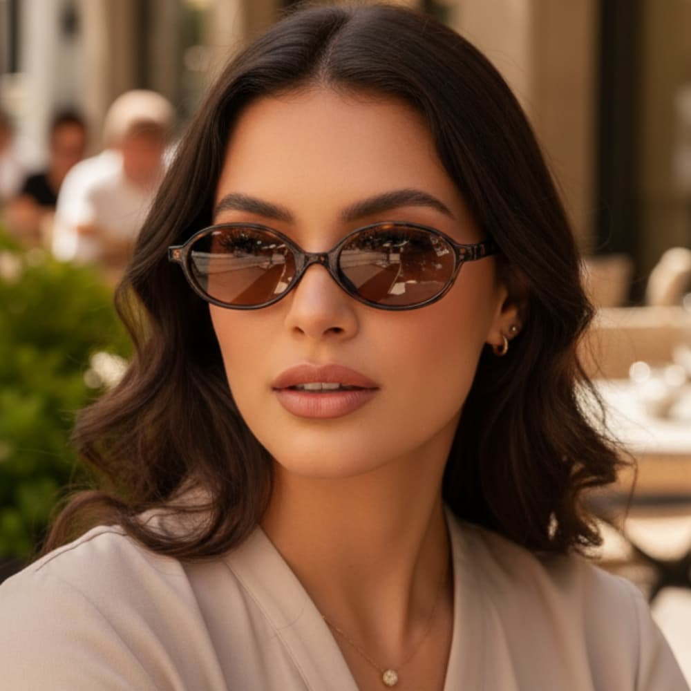 Óculos de Sol Retrô Miu Oval Estilo Vintage Feminino Proteção UV400 Luxo Nibay