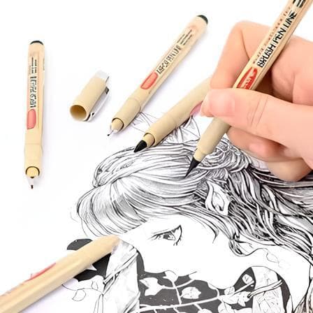 Caneta Nanquim  1.0, 2.0, 3.0 e BR (brush)  desenho profissional Drawing  Fineliner  anime mangá ilustração Arte