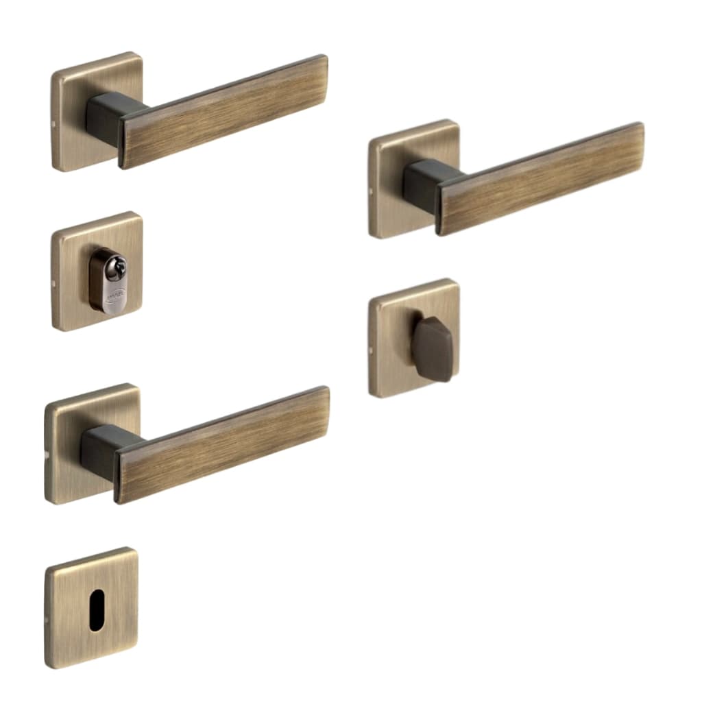 FECHADURA PORTA METRO LIGHT IMAB ANTIQUE OURO VELHO AQ 55MM EXTERNA INTERNA BANHEIRO