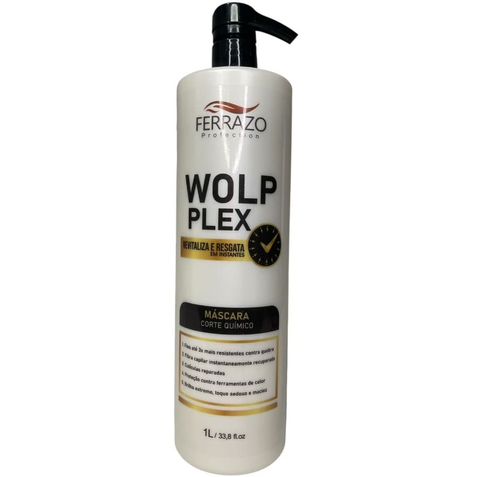 Máscara Capilar Corte Químico Wolp Plex Fios Resistentes Contra a Quebra 1L Ferrazo Profection