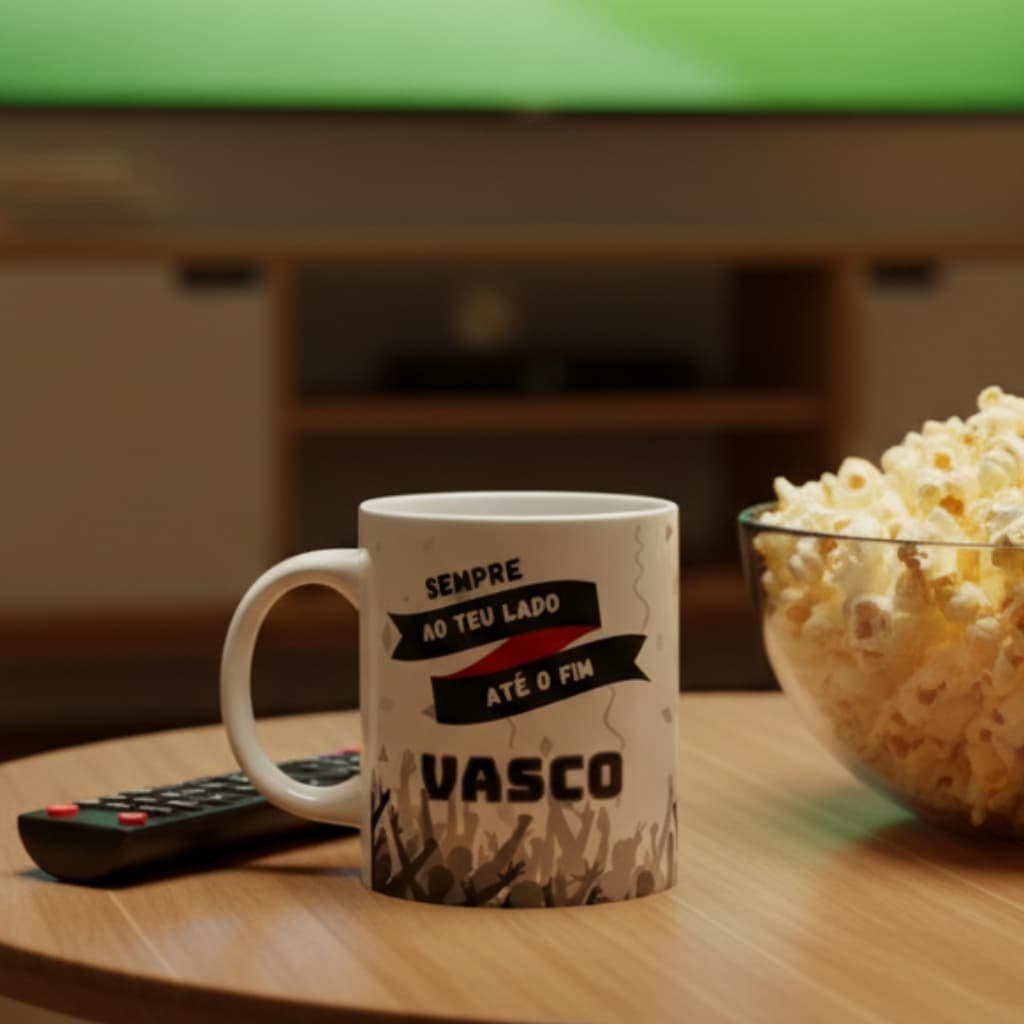 Caneca Vasco ⚫⚪ Sempre ao Teu Lado Até o Fim | Caneca Torcedor Vascaíno Presente Criativo