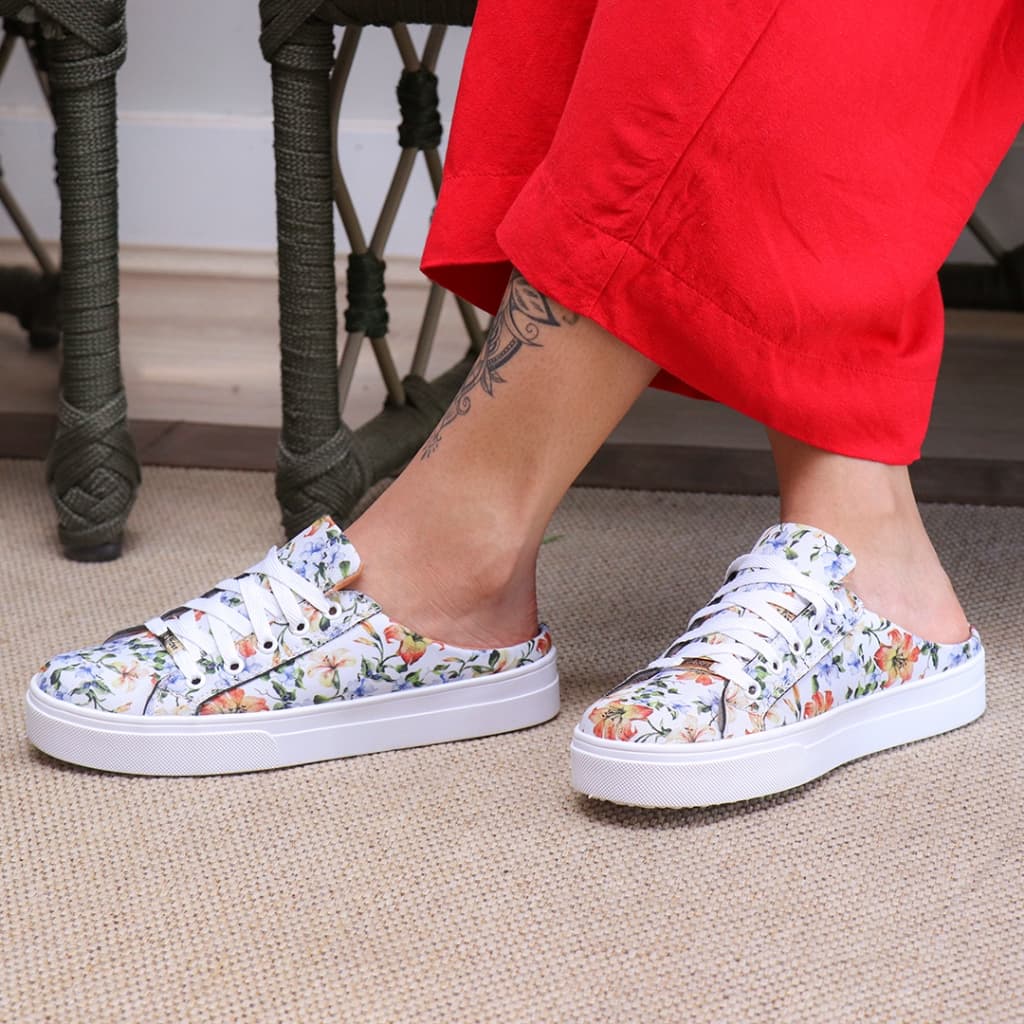 Tenis Feminino Mule Slip-on Colorido Caminhada Confortável Corrida e Academia Esporte Estiloso Trabalho