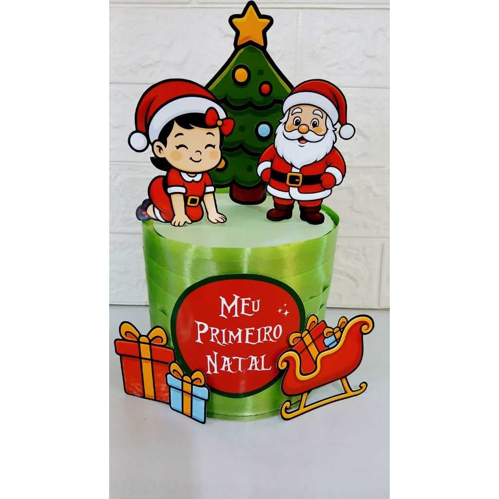 Topo de Bolo Natal – Meu Primeiro Natal - Topo Mesversario