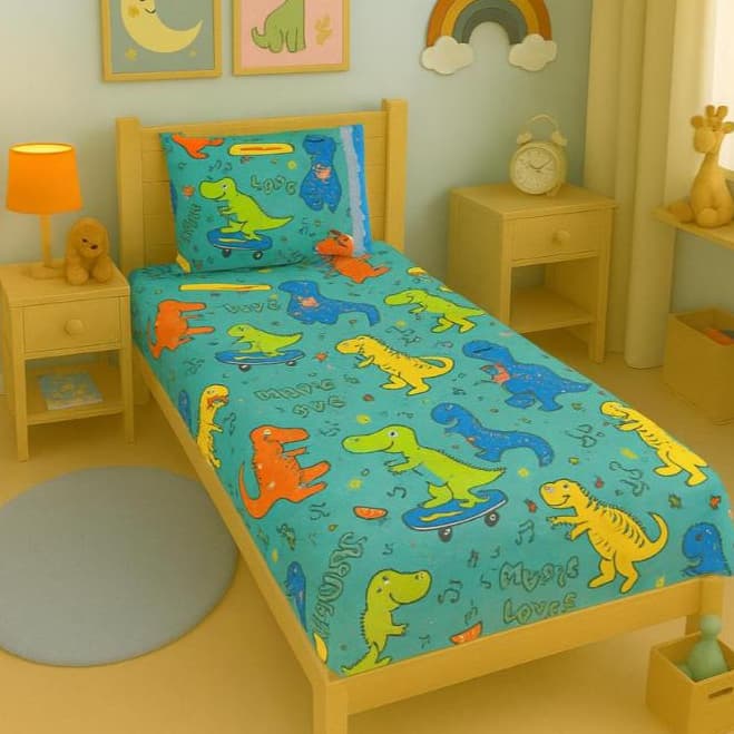 Jogo de Lençol Infantil Solteiro 02 Peças Microfibra Estampada Estampas Para Menino e Menina
